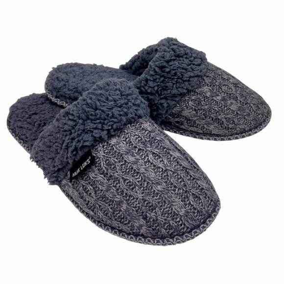 Muk Luks Womens Slippers Faux Fur Lining Non-Slip Sole Size XL (11-12) Gray New - Picture 1 of 10